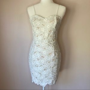 Vici white lace mini dress floral small